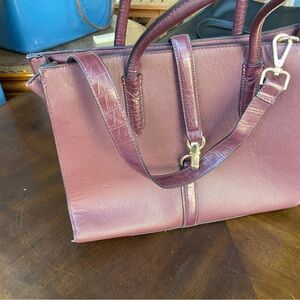 H&M Elegant Burgundy Leather Handbag